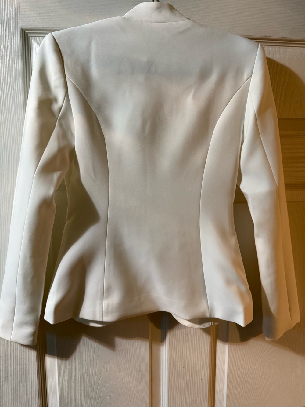 NWT Commense Buckle Detail Stand Collar Blazer White XS Structured Jacket - Picture 6 of 9